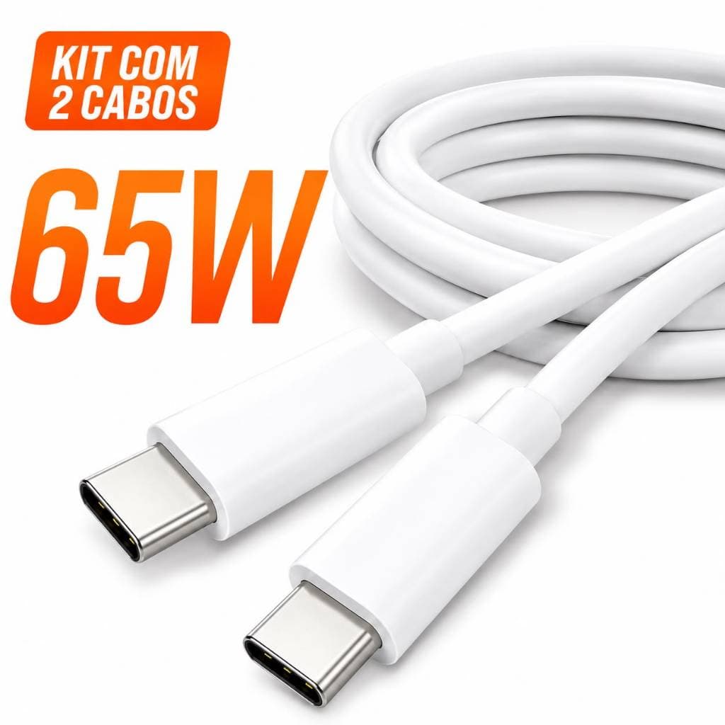 Cabo Tipo C - Tipo C Dois Lados Turbo 60w / 65w Resistente Carga Super Rápida Antiquebra usb-c