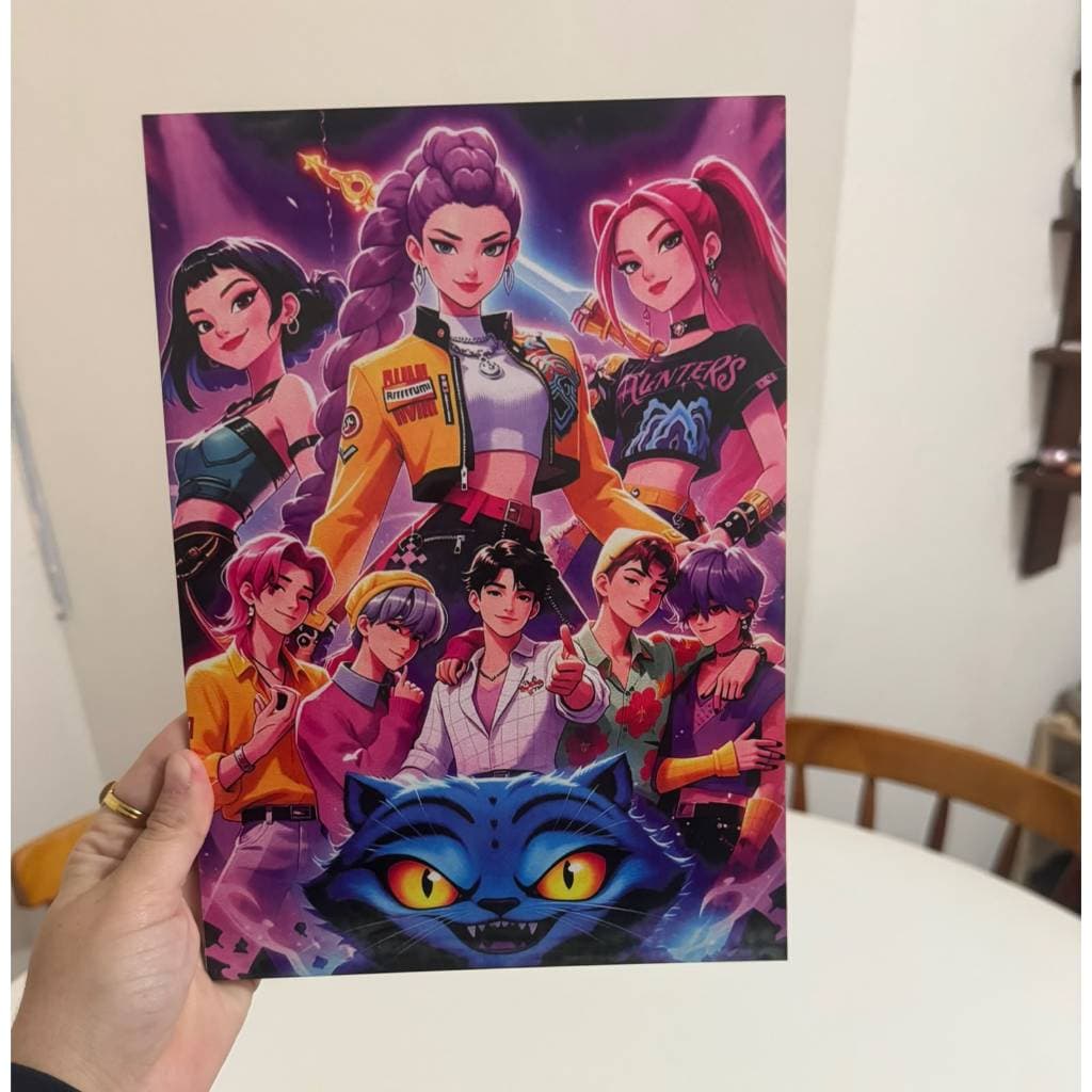 Quadro decorativo MDF guerreiras do kpop Huntrix autocolante