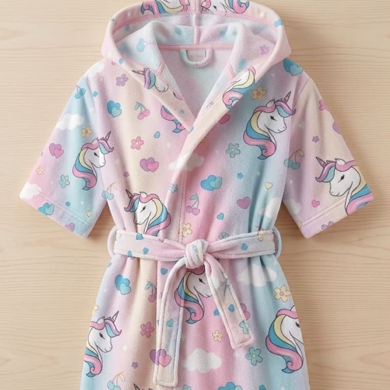 Roupão Atoalhado Estampado Infantil, Juvenil- Piscina, Banho, Praia- Aconchego