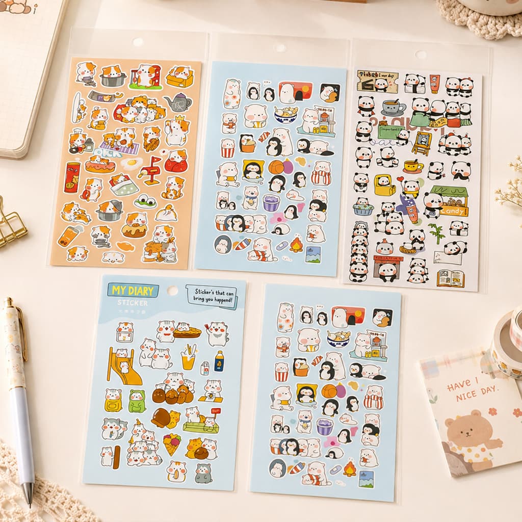 Cartela De Adesivos Kawaii Personagens Ideal Para Planner E Scrapbook