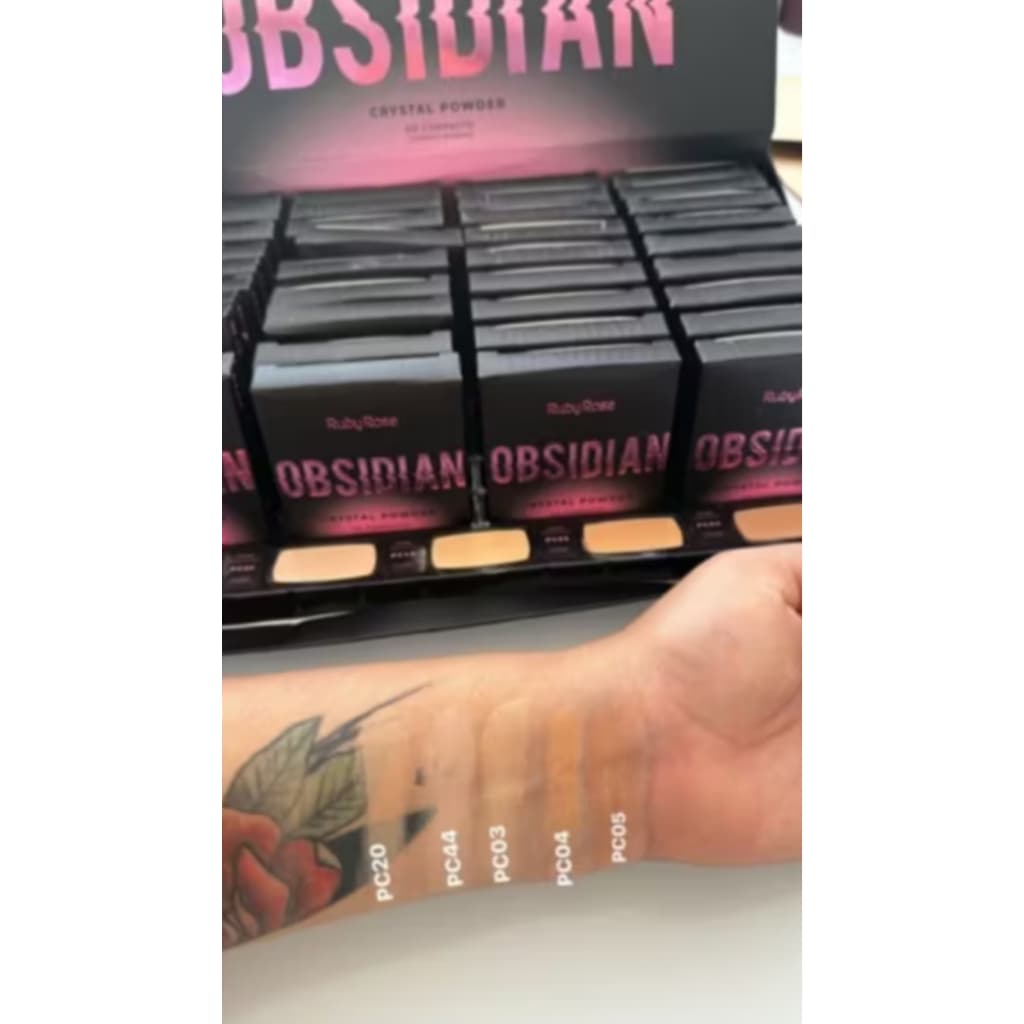 Pó Compacto Crystal Powder Coleção OBSIDIAN BY RUBY ROSE