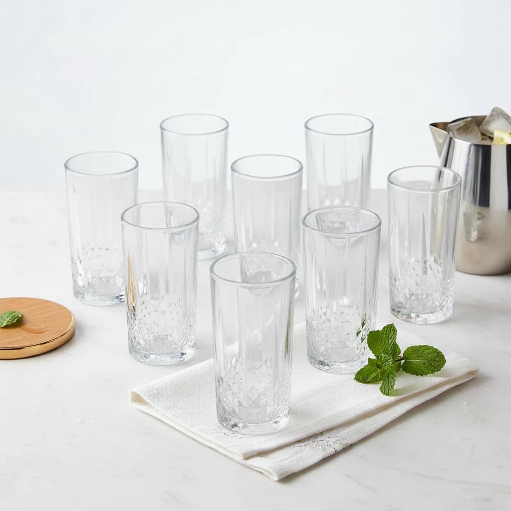 Jogo 6 Copos de Vidro Lily 280ml Copo para Água Suco Refrigerante