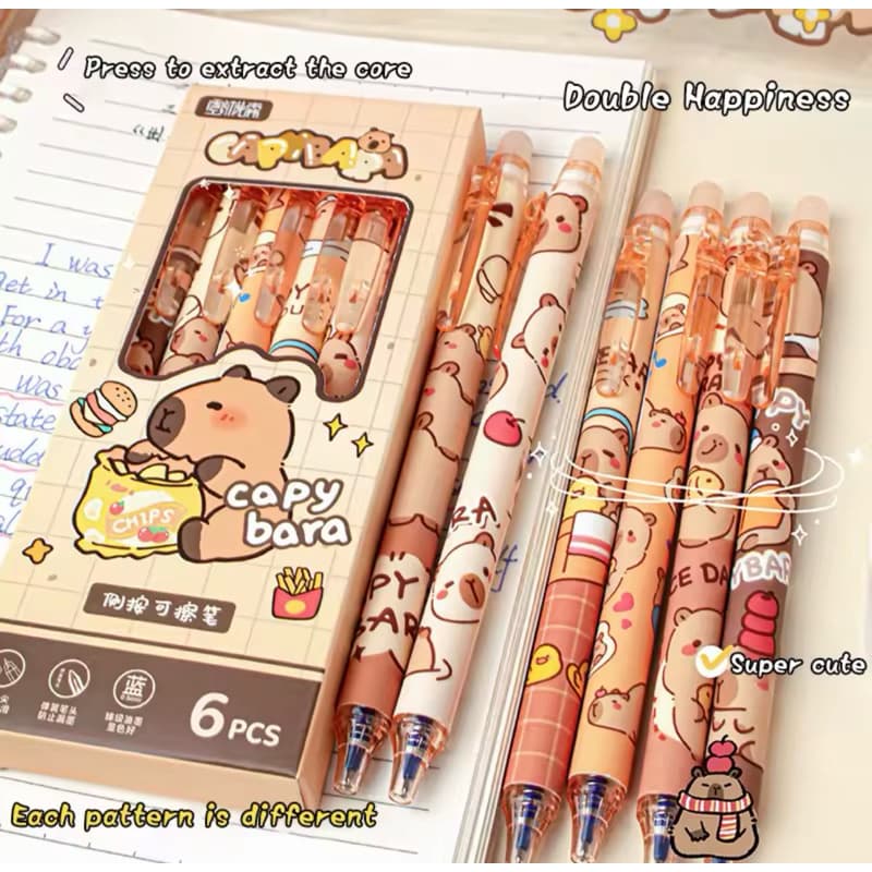 Kit Caneta Capivara - 6 Canetas