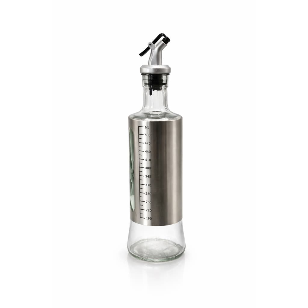 Galheteiro Moderno 300ml Dispenser de Azeite e Vinagre em Vidro/Inox com Dosador