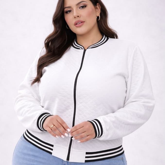 Jaqueta Bomber Plus Size Feminina Casaco Blusa Ziper Agasalho Promoção