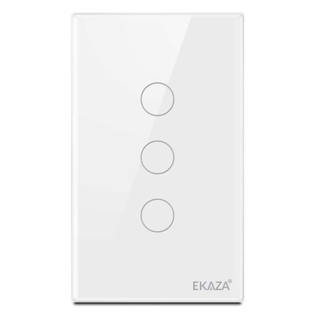 Interruptor Inteligente WiFi com Painel de Vidro Temperado Branco
