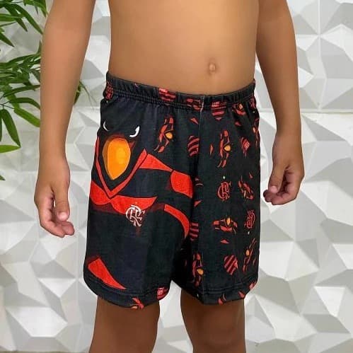 Short Bermuda Samba Canção Pijama Infantil Juvenil Estampada Time Moda Menino Conforto Para Dormir