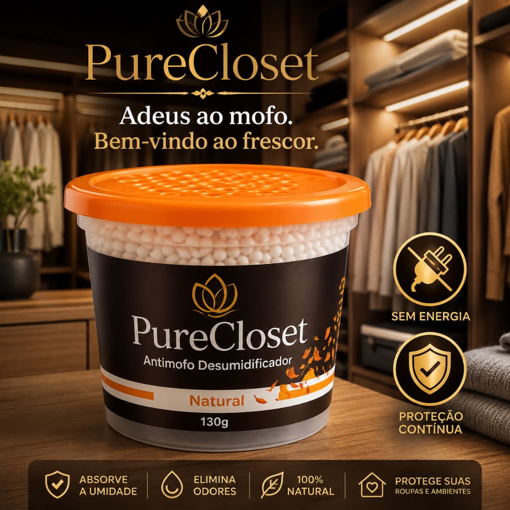 Evita Mofo para Guarda Roupas Natural Elimina Odores Absorve Umidade Protege Roupas 130g