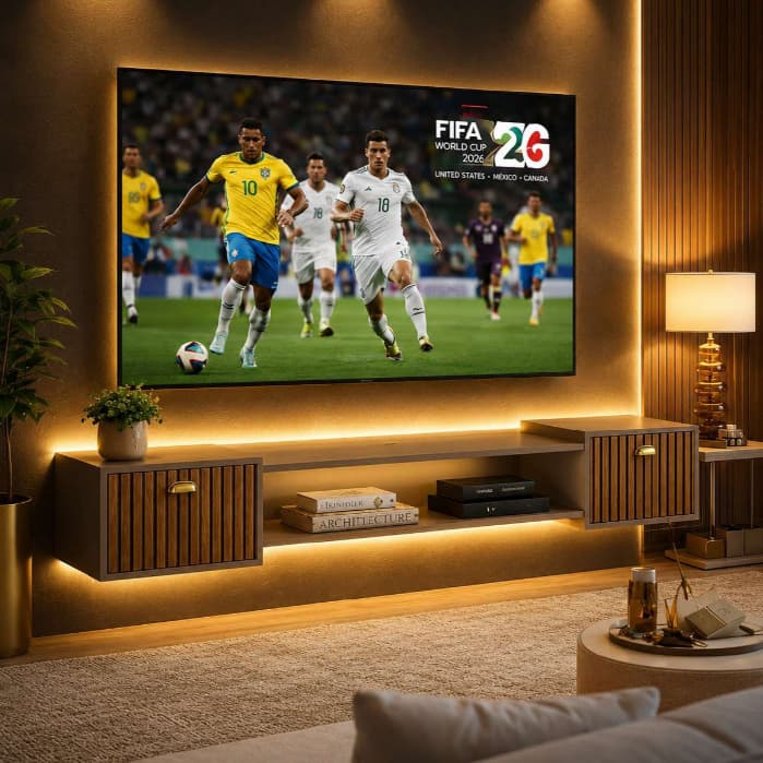 Rack Leão 1.80CM Suspenso Home com 2 Portas para Tv de Até 75 Polegadas