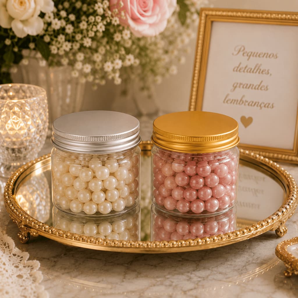 Kit 36un Pote PET Redondo 150ml c/ Tampa Doces e Confeitaria