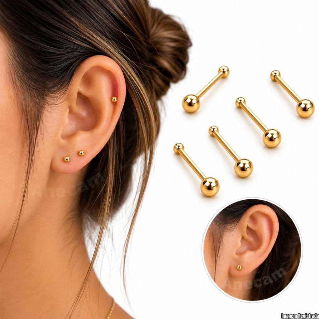 Par De Brincos Minimalistas Para Mulheres Clássicos De Cartilagem Hipoalergênicos Elegante Discreto