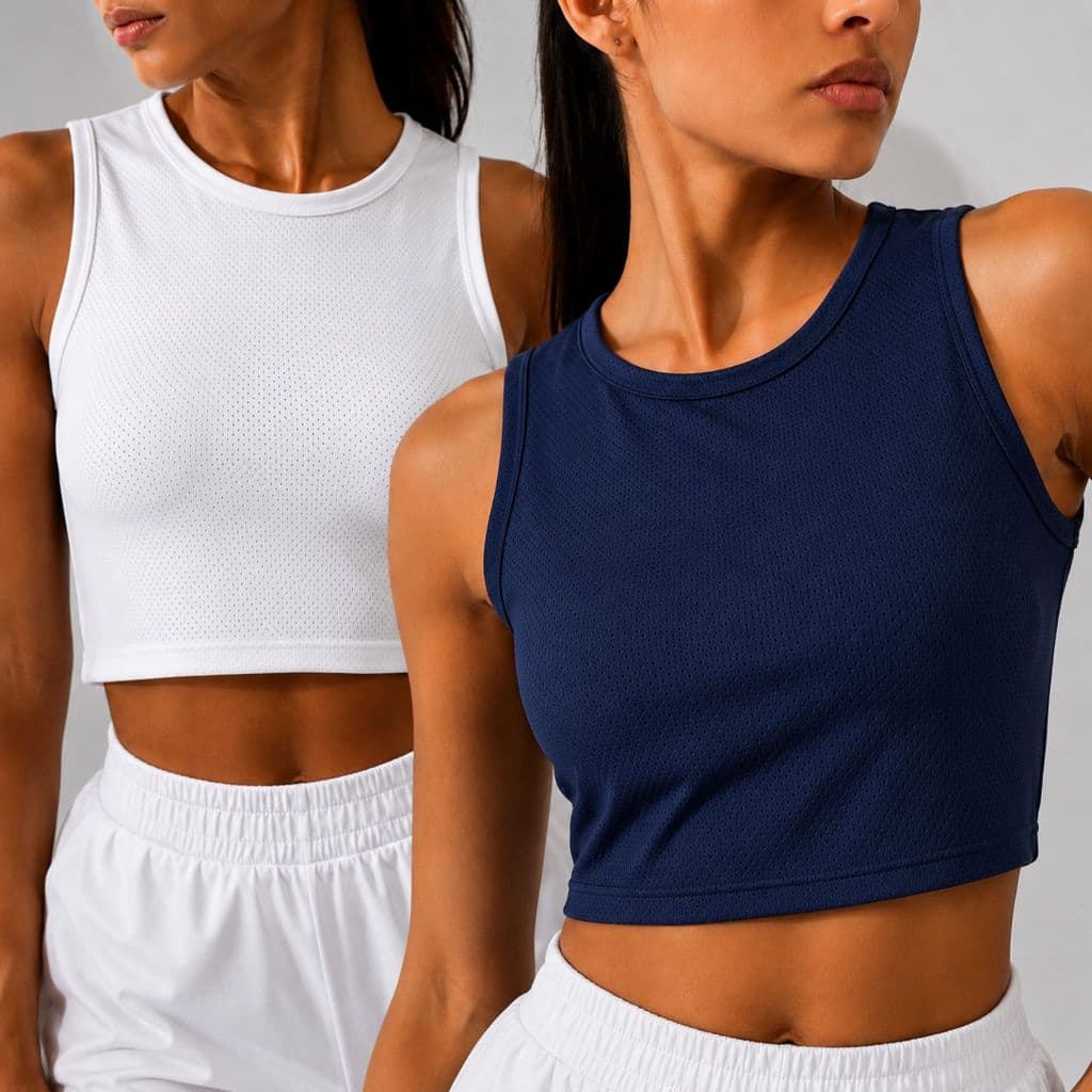kit 2 croped regata roupa academia dry Feminina Treino Respirável Secagem Rápida Fitness Esportiva