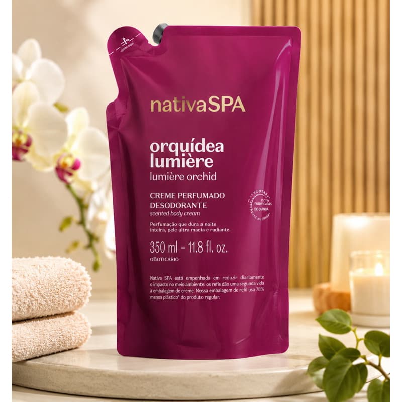 Refil Creme Hidratante Desodorante Nativa SPA Orquídea Lumière 350ml O Boticário Origin