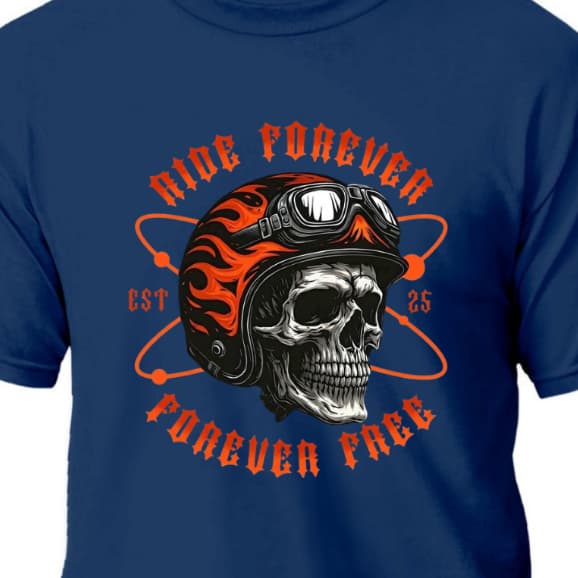 Camiseta Caveira Old School 100% Algodão Motor Vintage Style