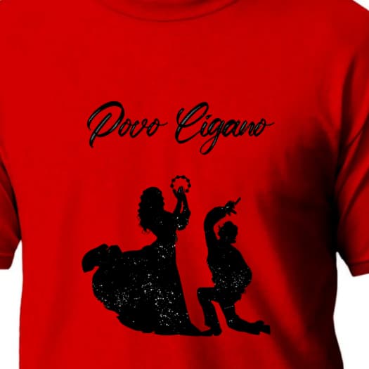 Camiseta Algodão Básica Cigano Povo Gitano Fé Optchá