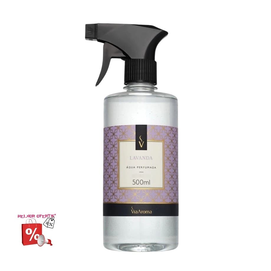 ÁGUA PERFUMADA LAVANDA 500ML VIA AROMA SPRAY PARA TECIDO CHEIRINHO PARA CASA PERFUMADA FRAGRÂNCIA