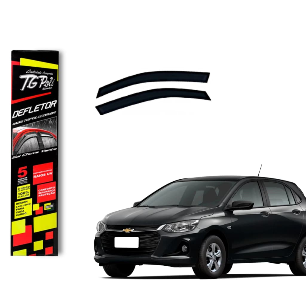 Calha de Chuva Chevrolet Onix Hatch 2020 a 2026 TG Poli Defletor 4 portas Protetor Janelas Fumê