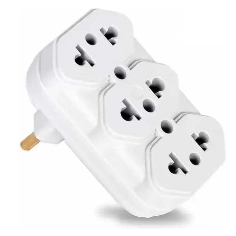Adaptador Tomada Universal Deslocado Pino Multiplicador 3 Saídas Lateral Tê Unidade Ou Kit