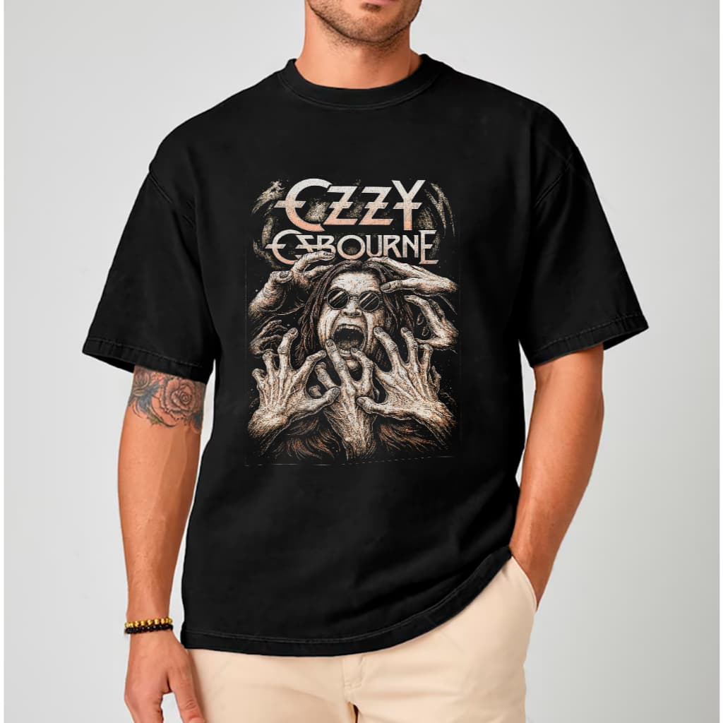 Camiseta Oversized Ozzy Osbourne Rock Heavy Metal Banda Unissex Estampa Exclusiva