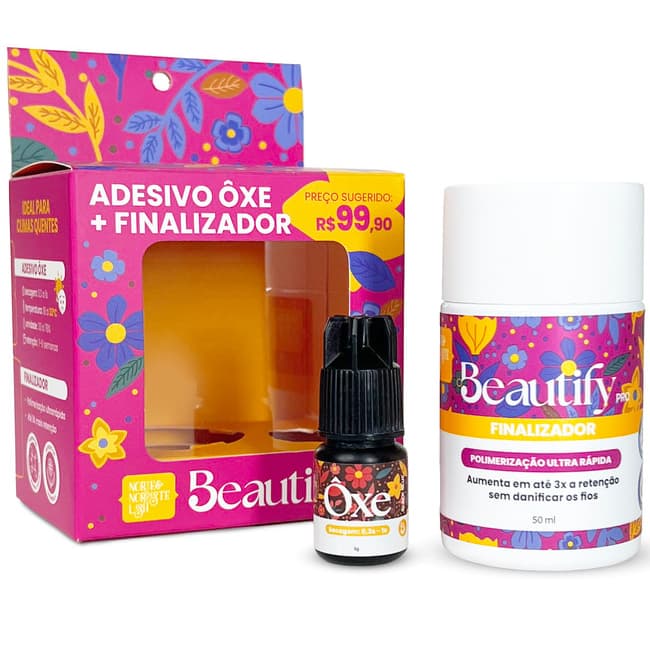 Kit Cilios Extensão Kit Retenção Beautify Finalizador de Cílios Cola de Cílios