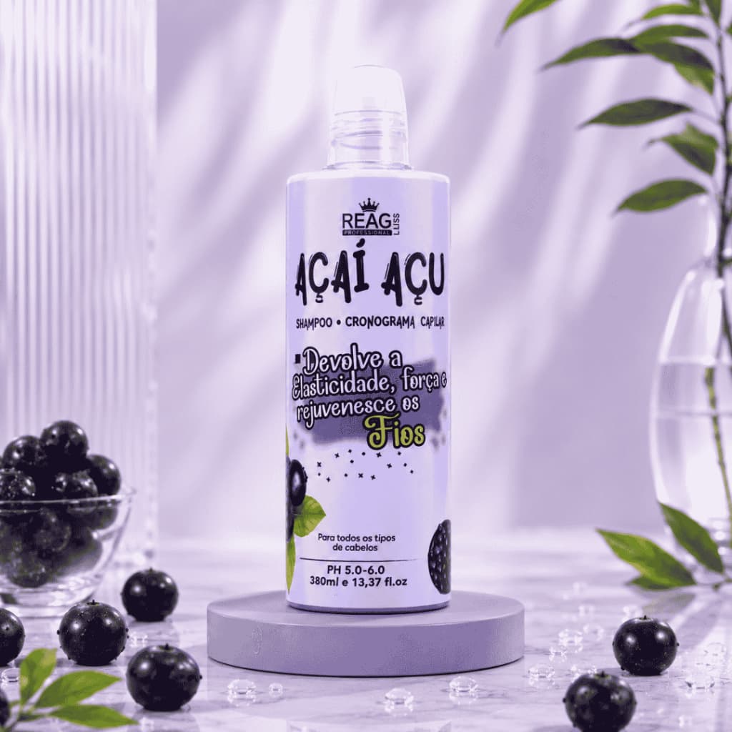 Shampoo Açai Açu - Fortalecimento, Nutrição e Crescimento - Reagliss