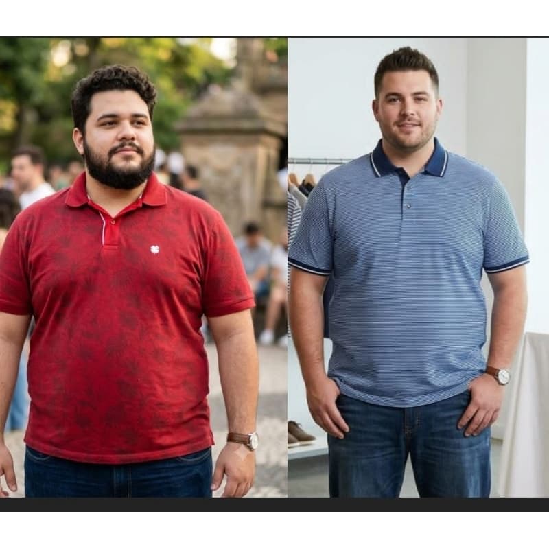 kit com 2 camisa polo  masculina plus size G2