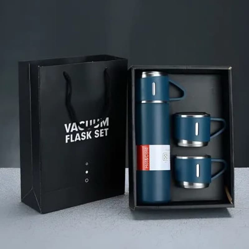 Garrafa Térmica Azul com Isolamento a Vácuo e Tampa Copo - 500ml