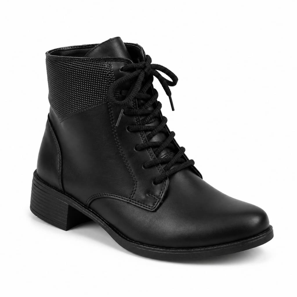 Bota Feminina Cano Curto Casual Botinha Social Couro Macia