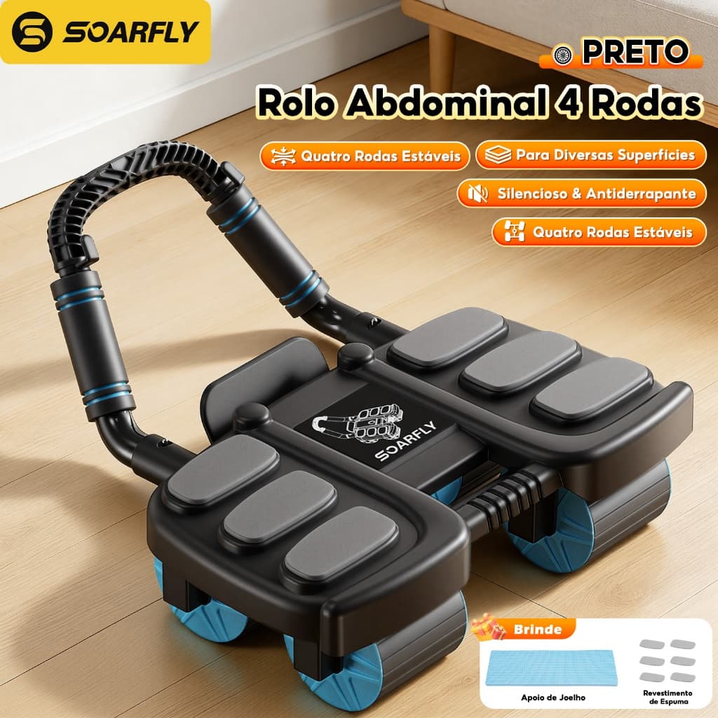 SOARFLY Rolo Abdominal 4 Rodas para Treino Abdominal e Fortalecimento do Core