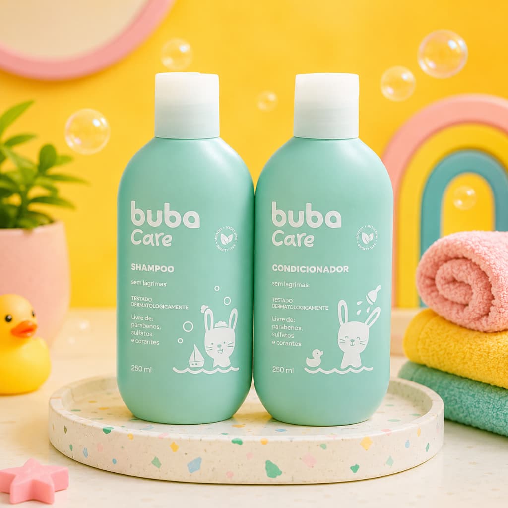 Kit Shampoo e Condicionador Buba Care Infantil Bebê Suave 250ml