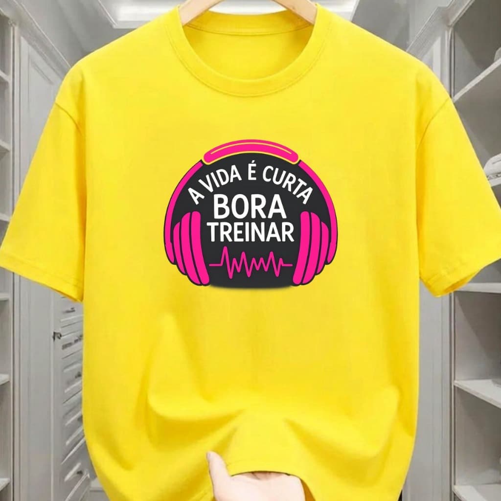 Camiseta Unissex Estampa BORA TREINAR  Blusa 100% Algodao Malha Premium Camisa Importada Do P ao GG Envio Imediato