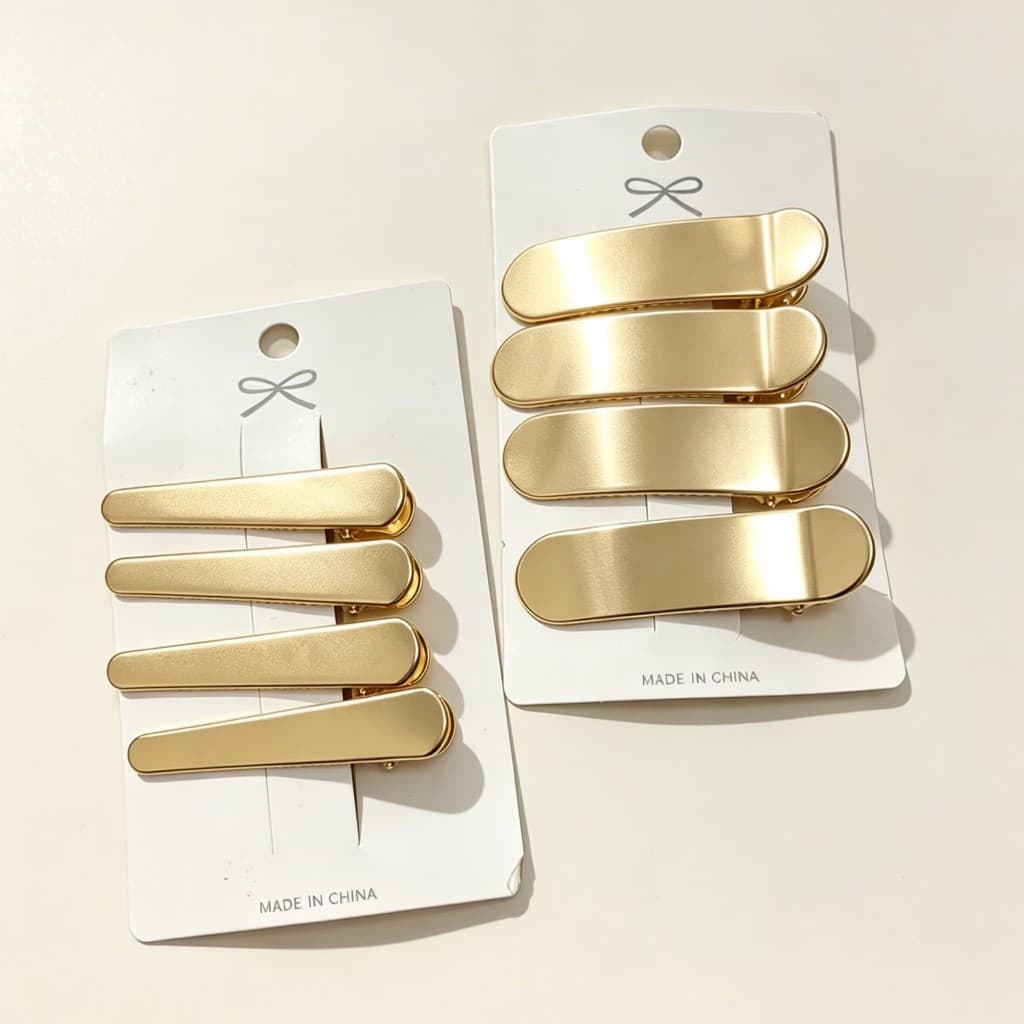 Presilha Dourada Metal 4 Unidades Cartela 5,5-6,5cm Vários Modelos