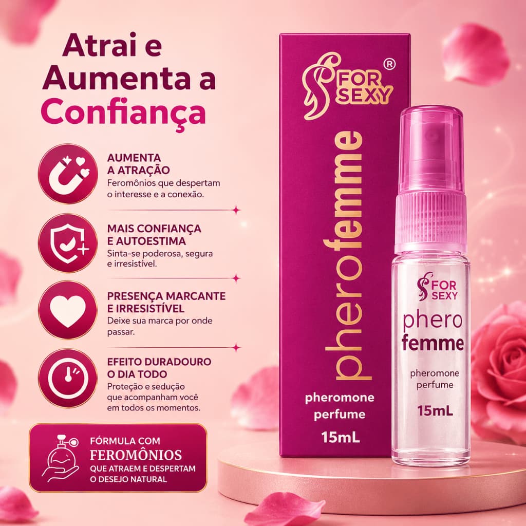 Perfume Pherofemme  com Feromônios 15ml | Atração e Sedução Elegante para Beleza e Bem-Estar