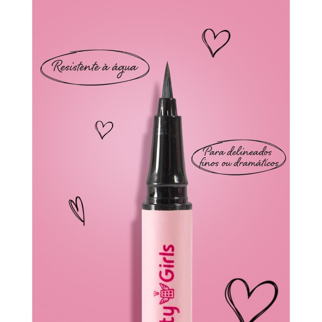 Caneta Delineadora Preta Alta Pigmentação eyeLiner City Girls CG490