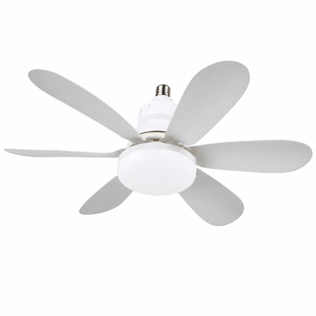 Ventilador de Teto LED E27 6 Hélices Retráteis 3 Velocidades