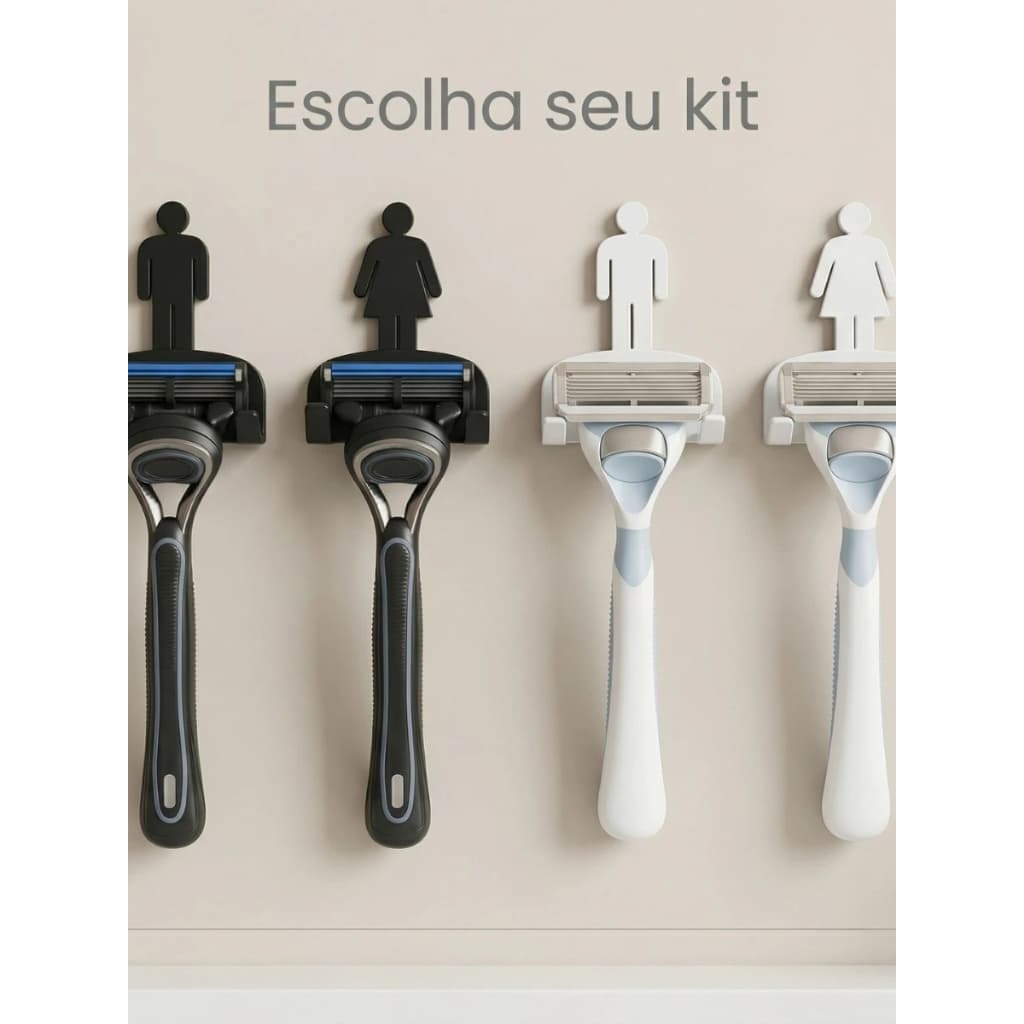 Suporte para Lâmina de Barbear Parede com Fita 3M Organizador Banheiro Barbeador Masculino Feminino