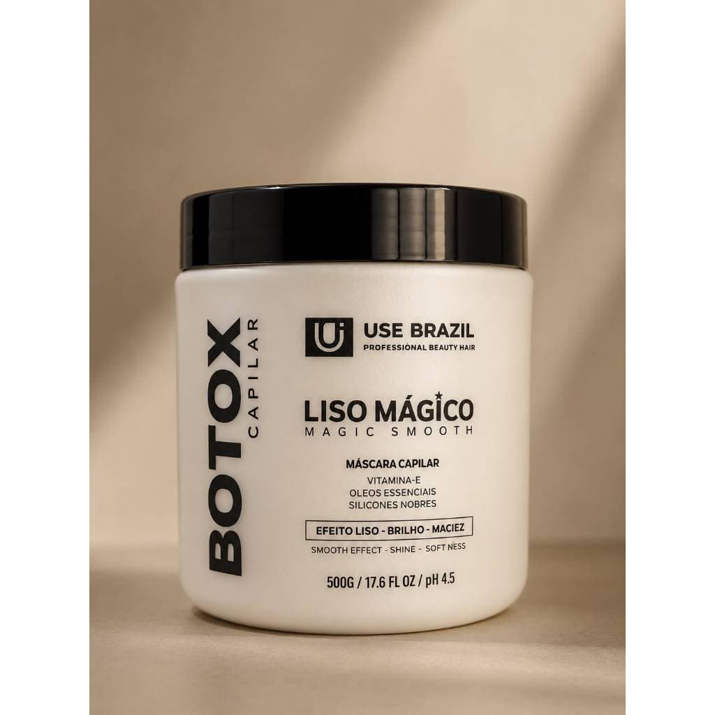 Máscara Capilar Botox Liso Mágico Use Brazil 500g Hidratação, Brilho e Maciez