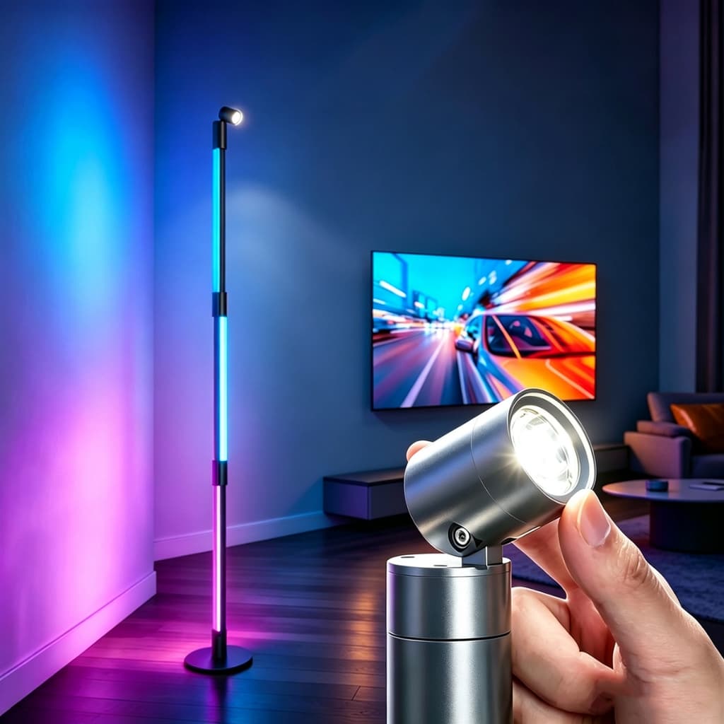Luminária de Chão RGB 16 Cores com App e Sincronia Musical - Perfeita para Quarto e Sala