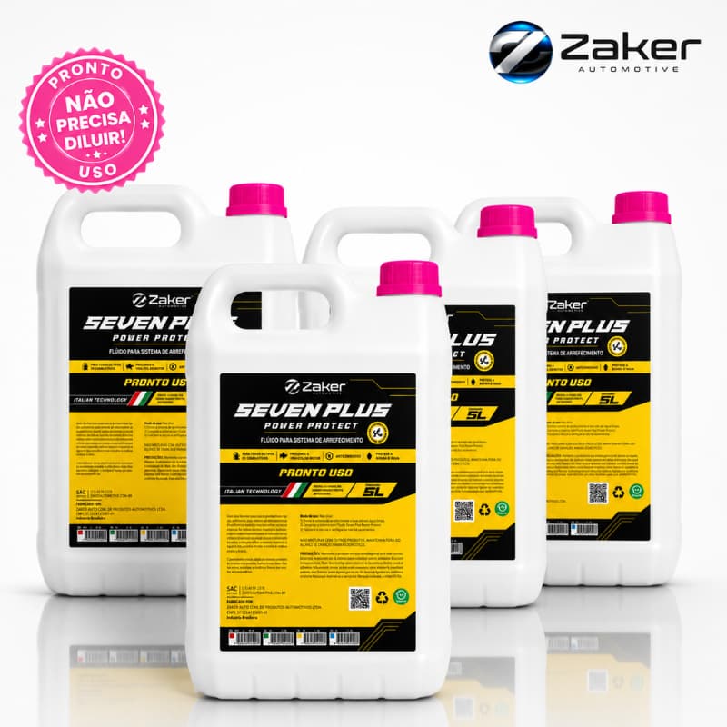 Combo 4x Aditivo Radiador Pronto Uso 20L Rosa Zaker Original Hyundai Vw Chevrolet
