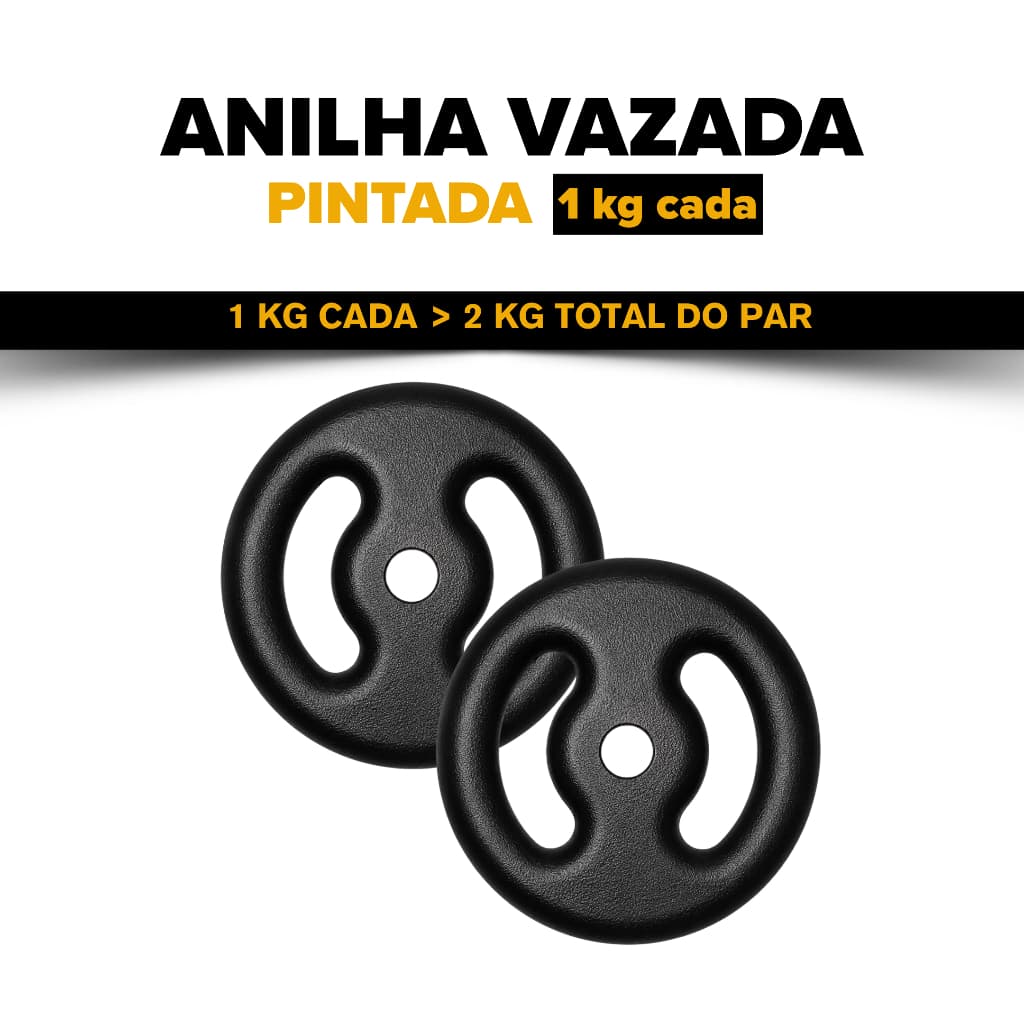 Par de Anilha vazada Pintada 1kg - Qualidade Premium