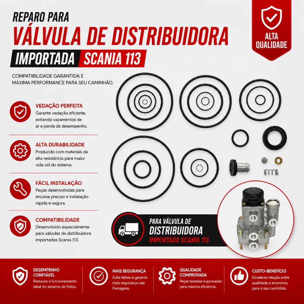 Reparo Completo Para Válvula Distribuidora Importada Scania 113