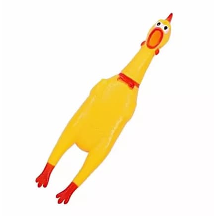 Frango Galinha Brinquedo Interativo para Cachorro Pet Mordedor Plástico com Apito Som Barulho (16cm)