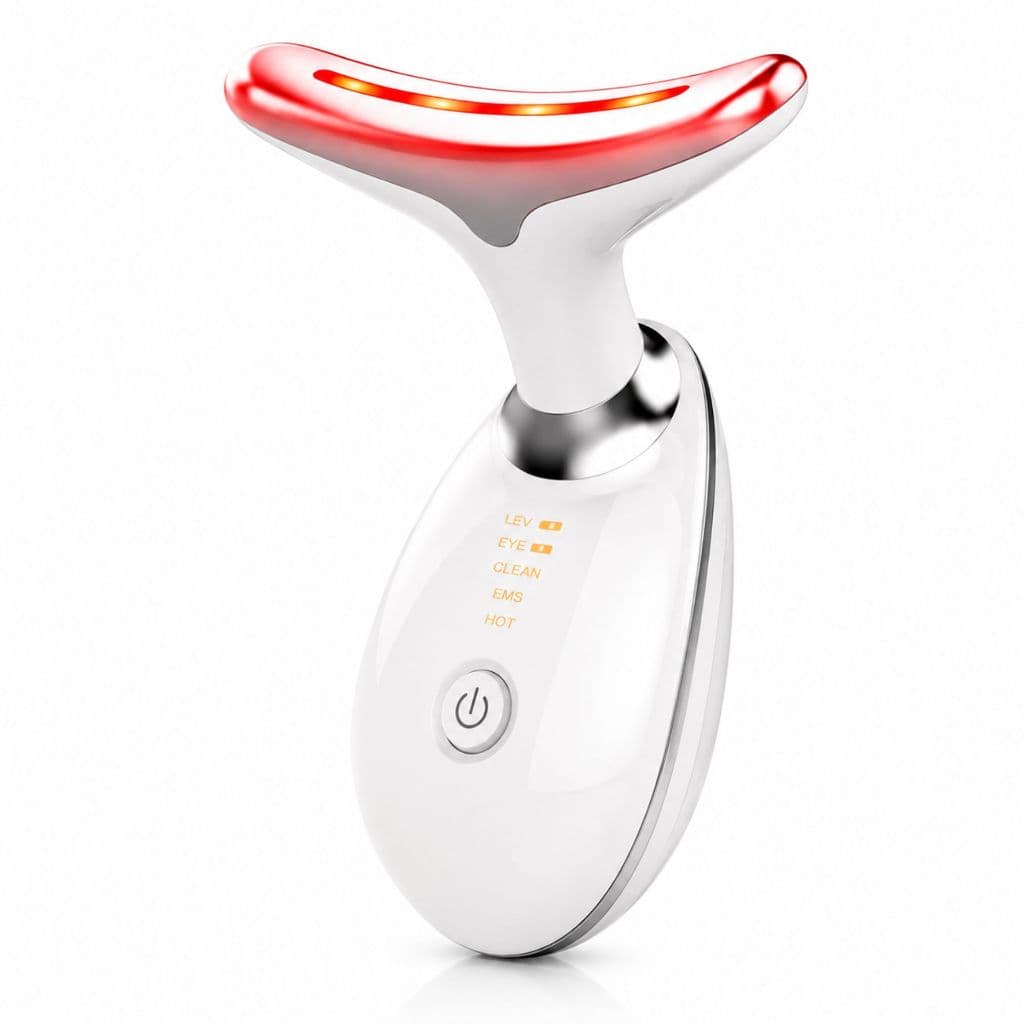 Massageador Facial Led Tratamento Vibratório Golfinho Portátil Lift Fototerapia P/ Rosto Pescoço Vibração Tira Papada
