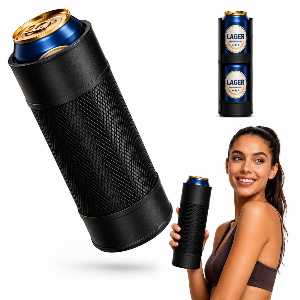Porta-Lata Duplo 350ml Beerzooka Troca Rápida Suporte Para Latinha Cerveja Refrigerante Churrasco Presente Criativo