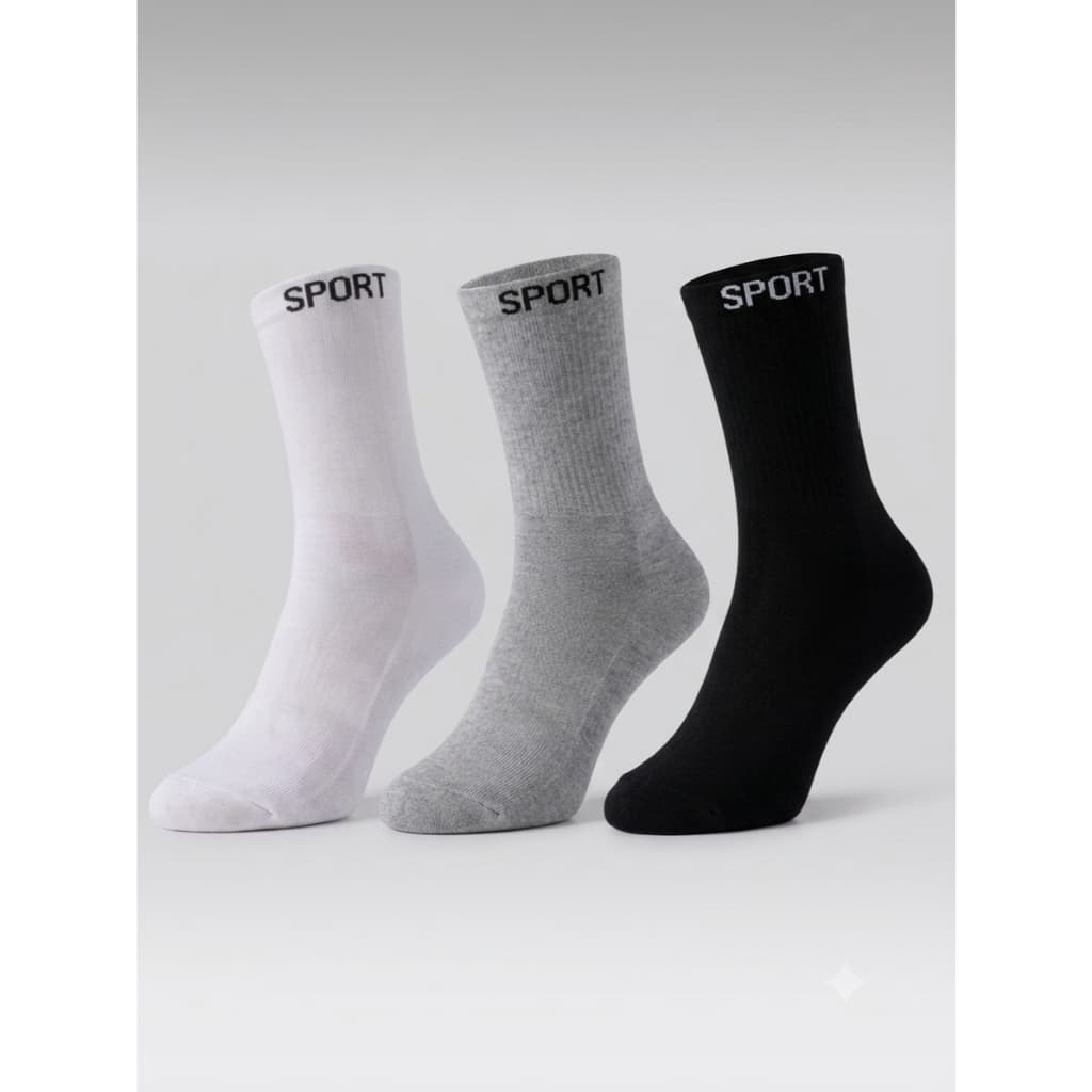Meia Esportiva Sport Cano Médio Kit Atacado Algodão Masculina Feminina Academia Treino Confortável Várias Quantidades