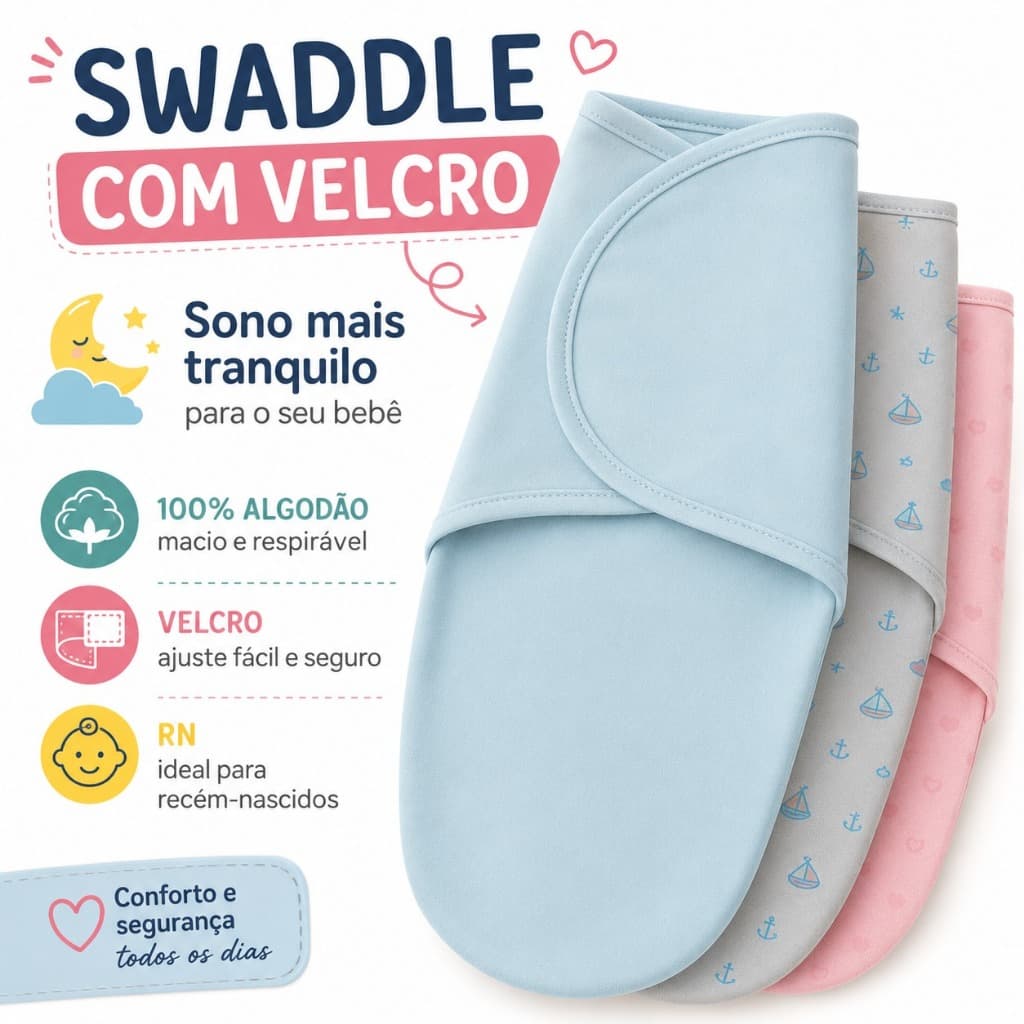 Swaddle Newborn Casulo para Recém Nascido Manta 100% Algodão Ajustável Verão e Inverno Saco de Dormir