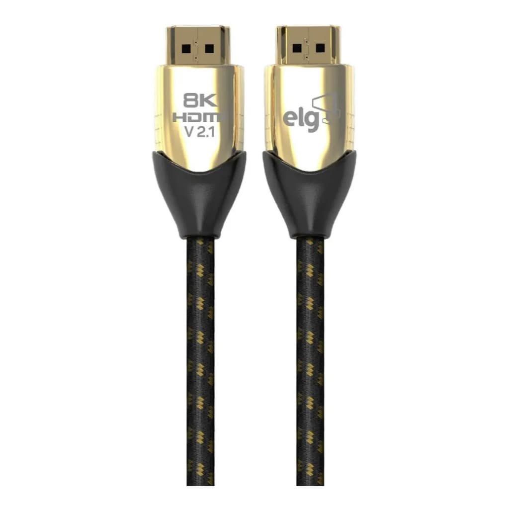 Cabo HDMI Versão 2.1 8K Ultra High Speed 48Gbps Com Ethernet - 2 Metros ELG