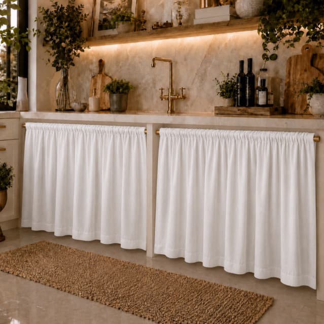 Cortina de Pia Cozinha 1,40 x 0,80 Passante Frufru - Decoração