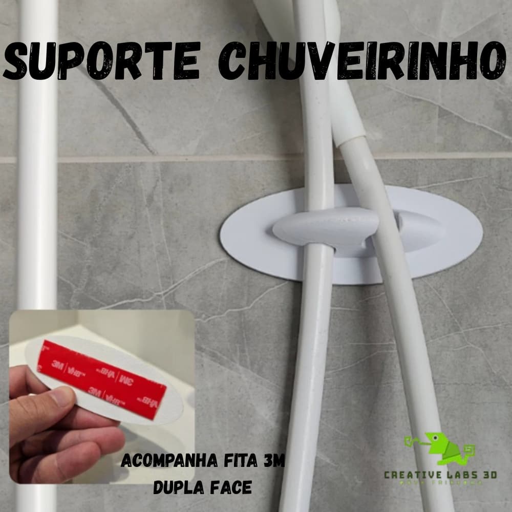 Suporte Chuveirinho - Ducha Higiênica - Adesivo Dupla Face 3M Não precisa de furos