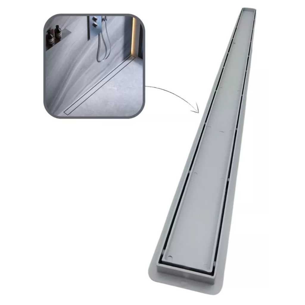RALO LINEAR 5x90cm EM PVS COCHO COLA PISO PORCELANATO SIFONADO